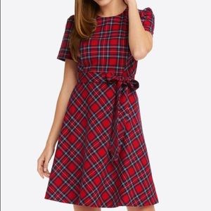 Draper James Holiday Plaid Tie Waist Dress